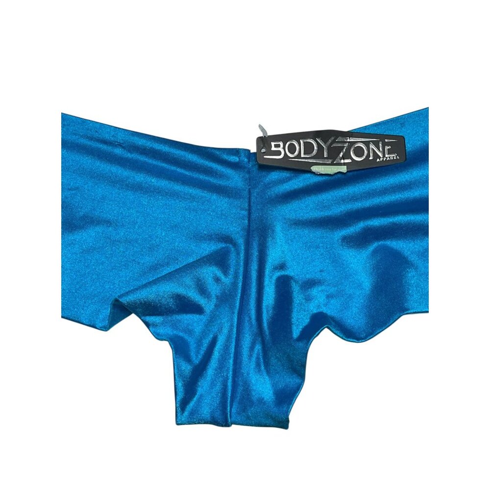 BodyZone Bundle Metallic Super Micro Shorts Shiny Spandex One Size Blue & Purple - Picture 8 of 15
